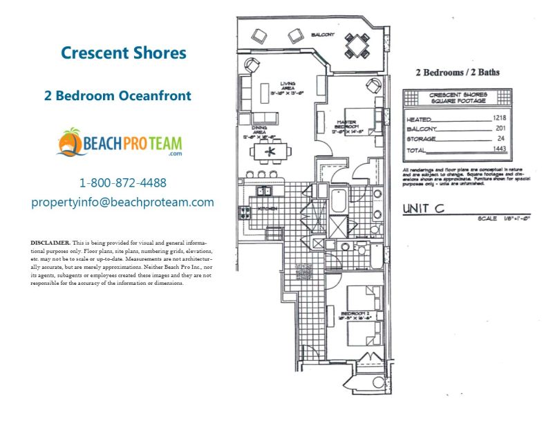 Crescent Shores Floor Plan C - 2 Bedroom Oceanfront